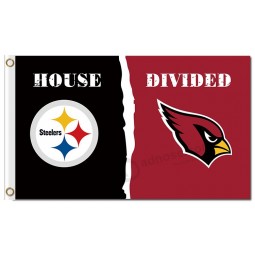 Nfl pittsburgh steelers 3'x5 'Polyester Fahnen Haus geteilt mit Kardinälen