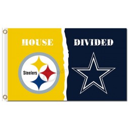 Nfl pittsburgh steelers 3'x5 'polyester fahnen haus geteilt mit cowboys