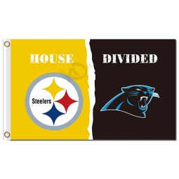 NFL Pittsburgh Steelers 3'x5' polyester flags house divided with panthers and high quality