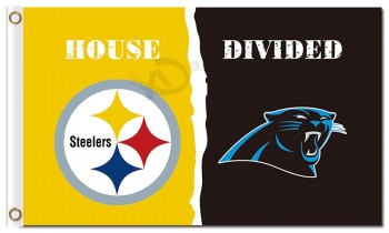Nfl Pittsburgh Steelers 3 'x 5' drapeaux en polyester maison divisée avec des panthères
