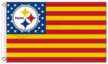 Nfl Pittsburgh steelers 3'x5 'drapeaux en polyester étoiles rayées