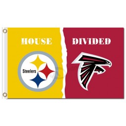 NFL Pittsburgh Steelers 3'x5' polyester flags house divided with falcons and your logo