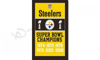 Nfl Pittsburgh Steelers drapeaux en polyester 3'x5 'super champion de bowl