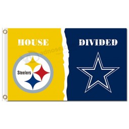 NFL Pittsburgh Steelers 3'x5' polyester flags house divided with cowboys and your logo