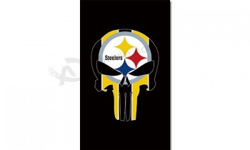 NFL Pittsburgh Steelers 3'x5' polyester flags skull with your logo