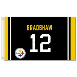 Nfl pittsburgh steelers 3'x5 'Polyester Fahnen Bradshaw 12