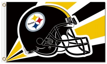 Nfl Pittsburgh steelers 3'x5 'polyester drapeaux casque rayons radioactifs