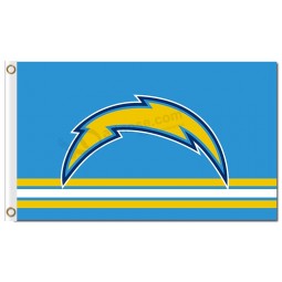 NFL San Diego Chargers 3'x5' polyester flags logo over the stripes with your logo