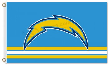 NFL San Diego Chargers 3'x5' polyester flags logo over the stripes with your logo