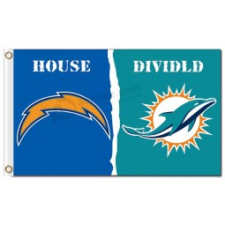 NFL San Diego Chargers 3'x5' polyester flags house divided with dolphins and your lopgo