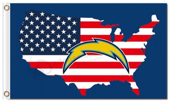 NFL San Diego Chargers 3'x5' polyester flags US map with your logo