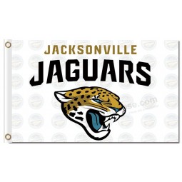 NFL Jacksonville Jaguars 3'x5' polyester white flags and your logo