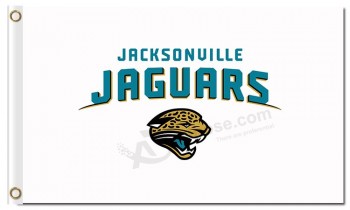Nfl jacksonville jaguars 3'x5 '폴리 에스테르 깃발이 흰색입니다