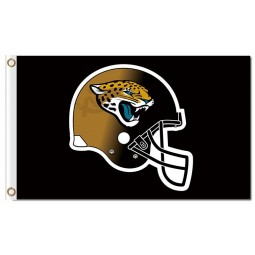 NFL Jacksonville Jaguars 3'x5' polyester flags helmet black with your logo