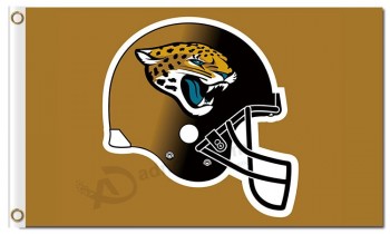 Nfl jacksonville jaguars 3'x5 '폴리 에스테르 깃발 헬멧 금