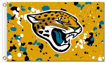 Nfl jacksonville jaguars 3'x5 '폴리 에스테르 깃발 잉크 얼룩