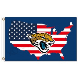 Nfl jacksonville jaguars 3'x5 'polyester fahnen logo uns karte