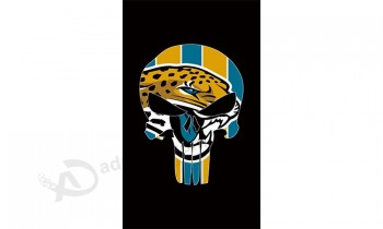 Nfl jacksonville jaguars 3'x5 'crâne de drapeaux en polyester