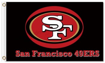 Nfl san francisco 49ers 3'x5 'polyester vlaggen zwart