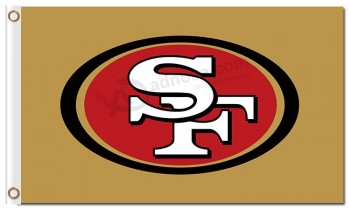 NFL San Francisco 49ers 3'x5' polyester flags gold with your logo