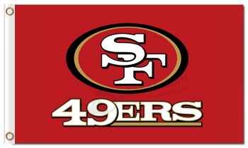 Nfl san francisco 49ers 3'x5 'ポリエステルの赤い旗