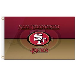 NFL San Francisco 49ers 3'x5' polyester flags logo with team name and your logo