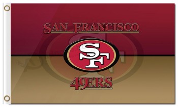 NFL San Francisco 49ers 3'x5' polyester flags logo with team name and your logo