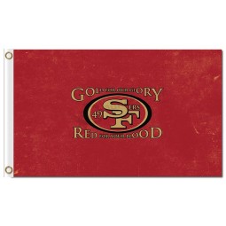 NFL San Francisco 49ers 3'x5' polyester flags logo RED with your logo