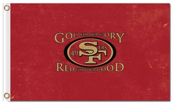 NFL San Francisco 49ers 3'x5' polyester flags logo RED with your logo