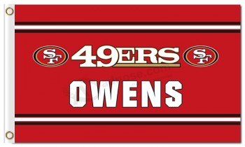 Nfl san francisco 49ers 3'x5 'ポリエステルフラグオーウェン