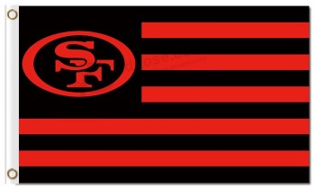 Nfl san francisco 49ers listras de logotipo de bandeiras de poliéster 3'x5 '