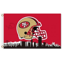 NFL San Francisco 49ers 3'x5' polyester flags helmet city skyline with your logo