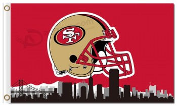 NFL San Francisco 49ers 3'x5' polyester flags helmet city skyline with your logo