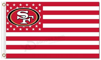 Nfl san francisco 49ers 3'x5 'poliéster bandeiras logotipo estrelas listras