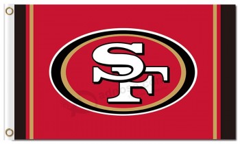 NFL San Francisco 49ers 3'x5' polyester flags logo vertical stripe with your logo