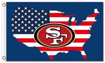 Nfl san francisco 49ers 3'x5 'polyester는 우리에게 깃발을 꽂습니다