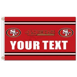 NFL San Francisco 49ers 3'x5' polyester flags your text with your logo