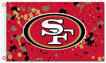 Nfl san francisco 49ers 3'x5 'polyestervlaggen logo inktvlekken