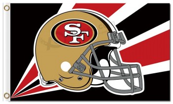 NFL San Francisco 49ers 3'x5' polyester flags helmet radioactive rays with your logo