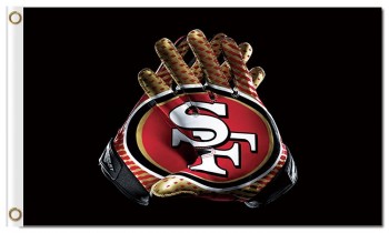 NFL San Francisco 49ers 3'x5' polyester flags gloves with your logo