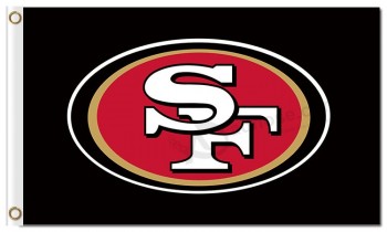 NFL San Francisco 49ers 3'x5' polyester flags logo black with your logo