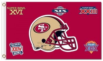 NFL San Francisco 49ers 3'x5' polyester flags helmet champions with your logo