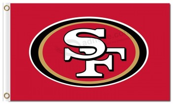 Nfl san francisco 49ers 3'x5 'ポリエステルフラグロゴ