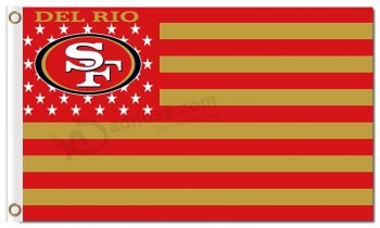 Nfl san francisco 49ers 3'x5 '폴리 에스테르 깃발은 줄무늬를 표시합니다