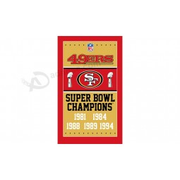 NFL San Francisco 49ers 3'x5' polyester flags championship with your logo