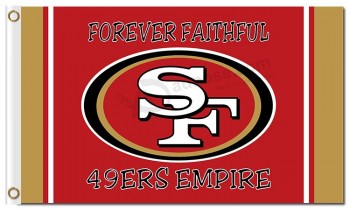 NFL San Francisco 49ers 3'x5' polyester flags forever faithful with your logo