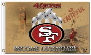 NFL San Francisco 49ers 3'x5' polyester flags become legendary with your logo