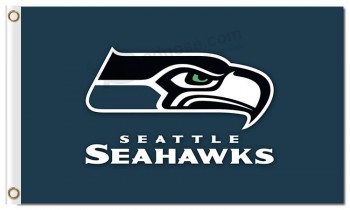 NFL Seattle Seahawks 3'x5' polyester flags deap green with your logo
