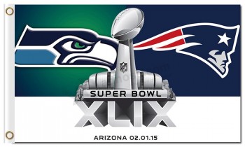 NFL Seattle Seahawks 3'x5' polyester flags vs patriots with your logo