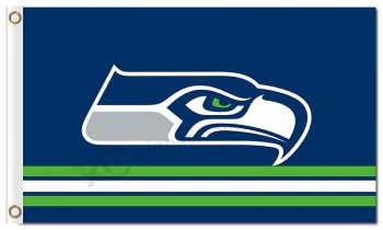 NFL Seattle Seahawks 3'x5' polyester flags logo with stripes and your logo